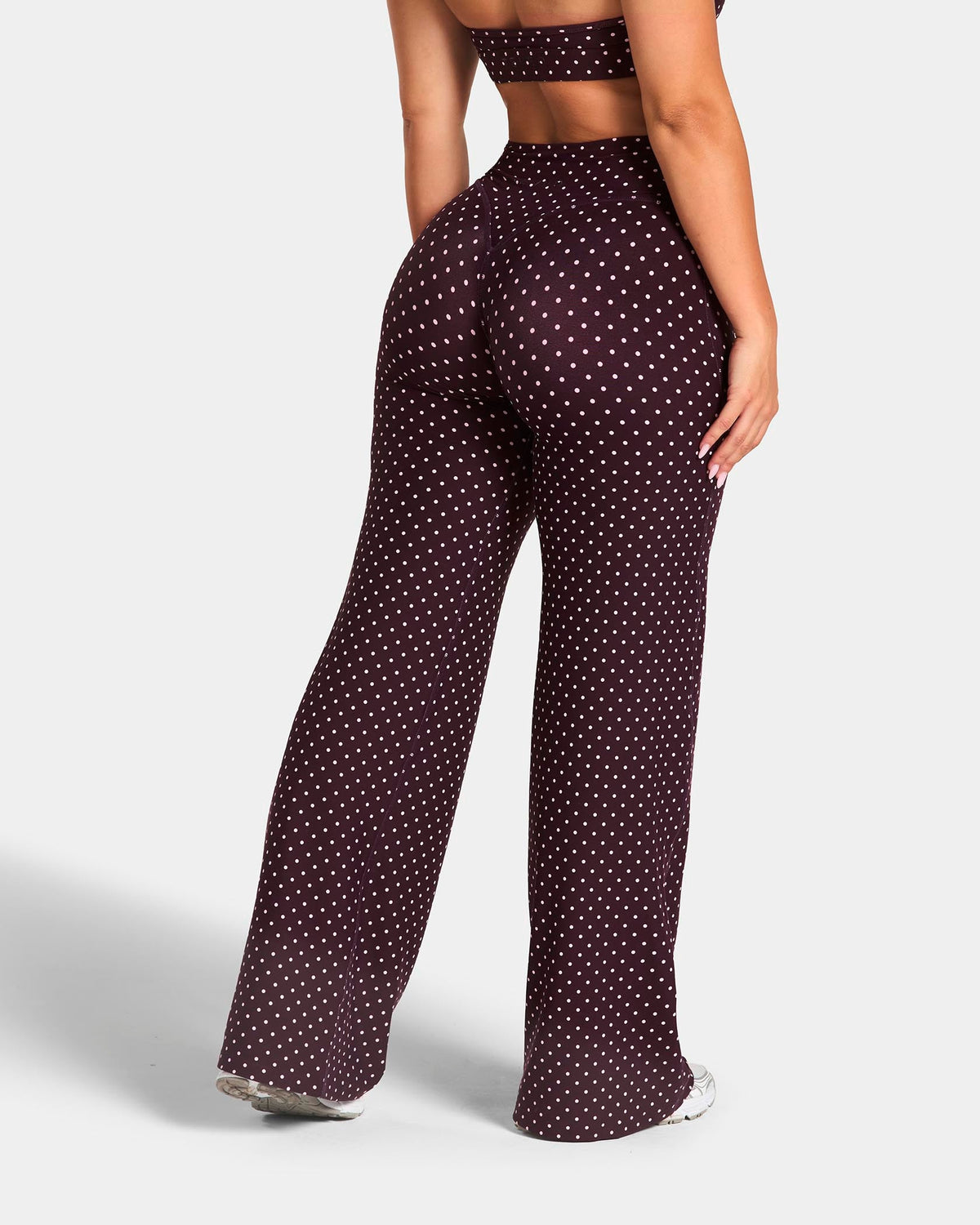 Pantalon à jambe droite standard Allrounder « pois sur fond merlot »