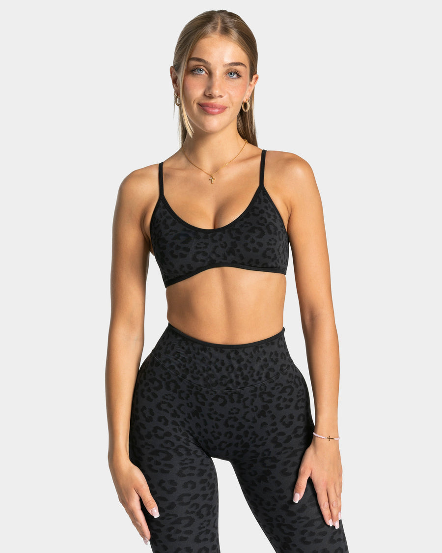 Brassière Contrastline « léopard noir »