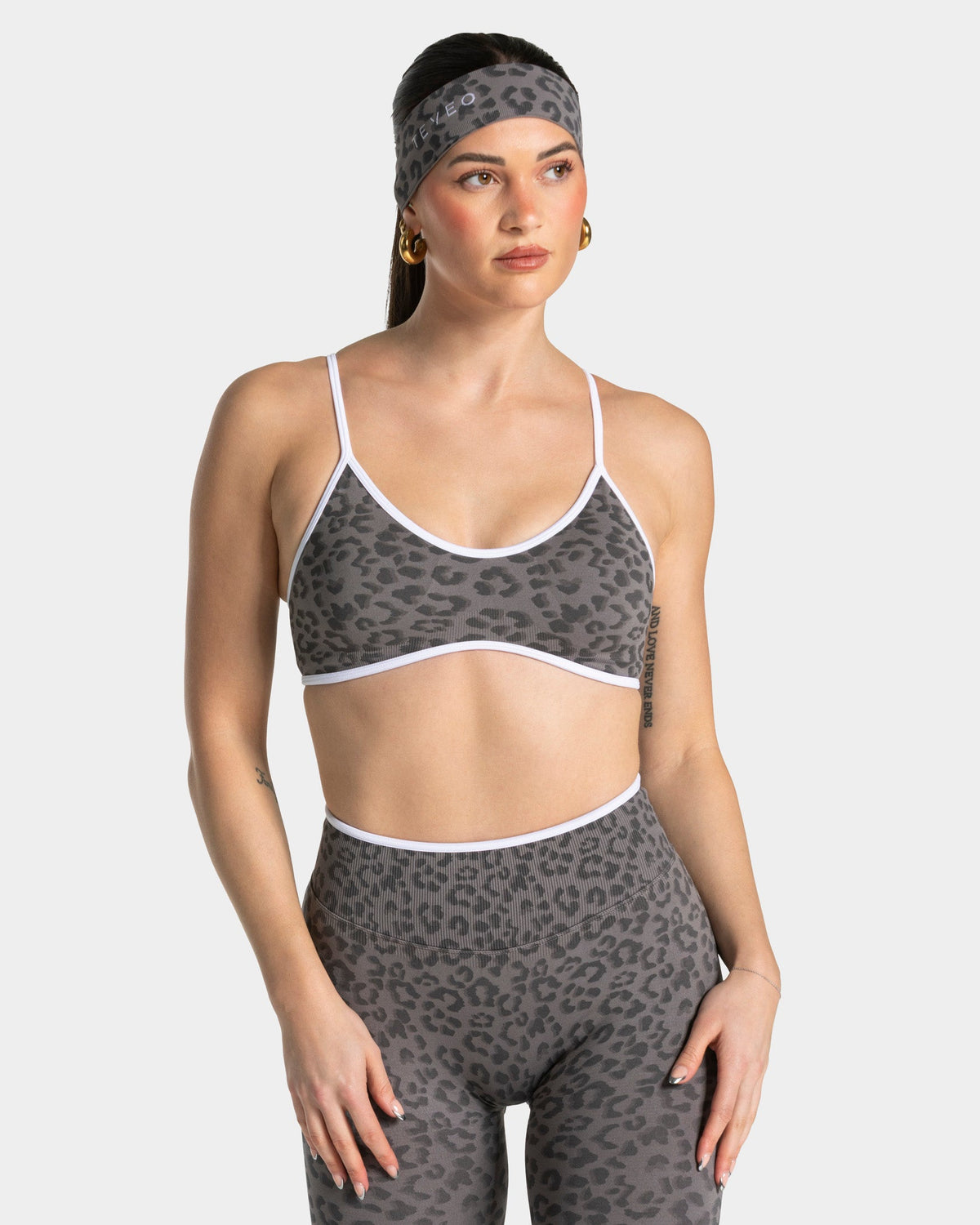 Brassière Contrastline « léopard graphite »