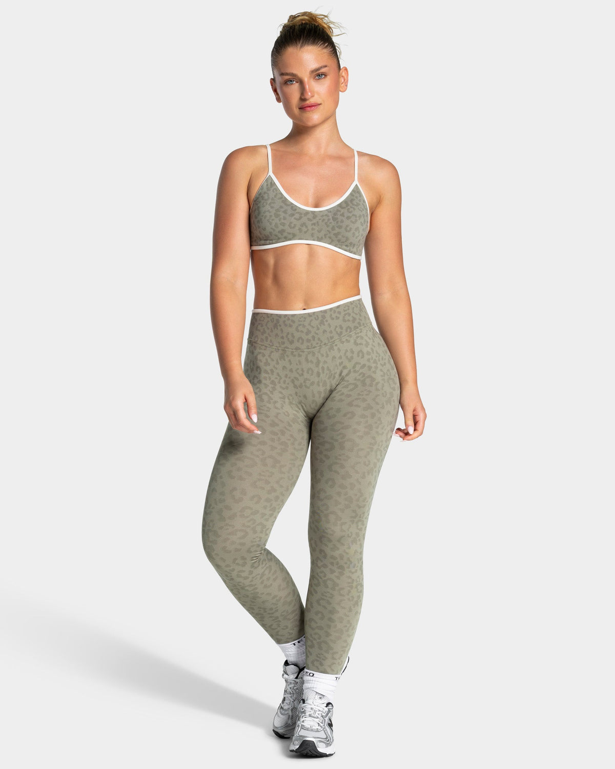 Brassière Contrastline « Léopard kaki »