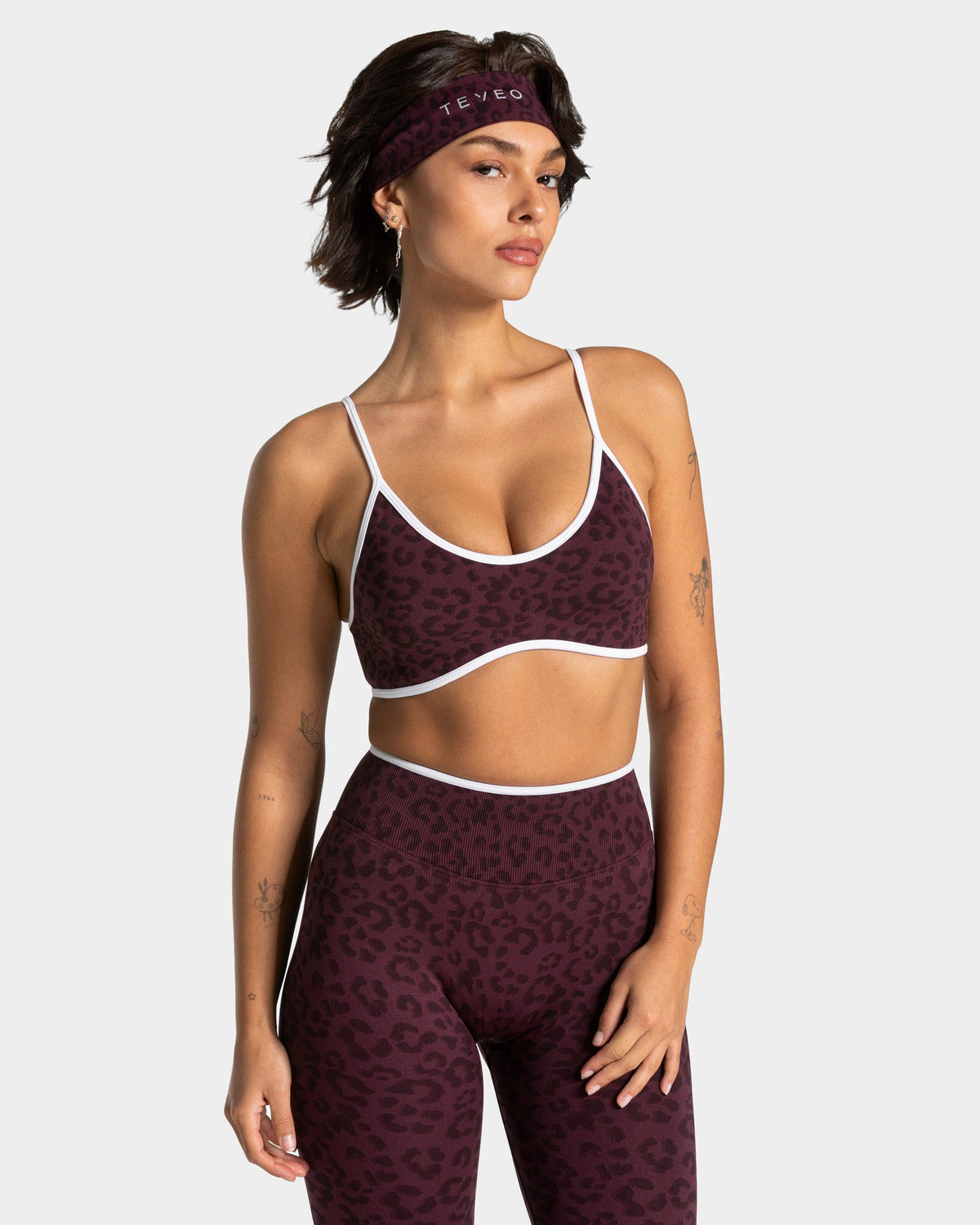 Bandeau Contrastline « léopard Merlot »