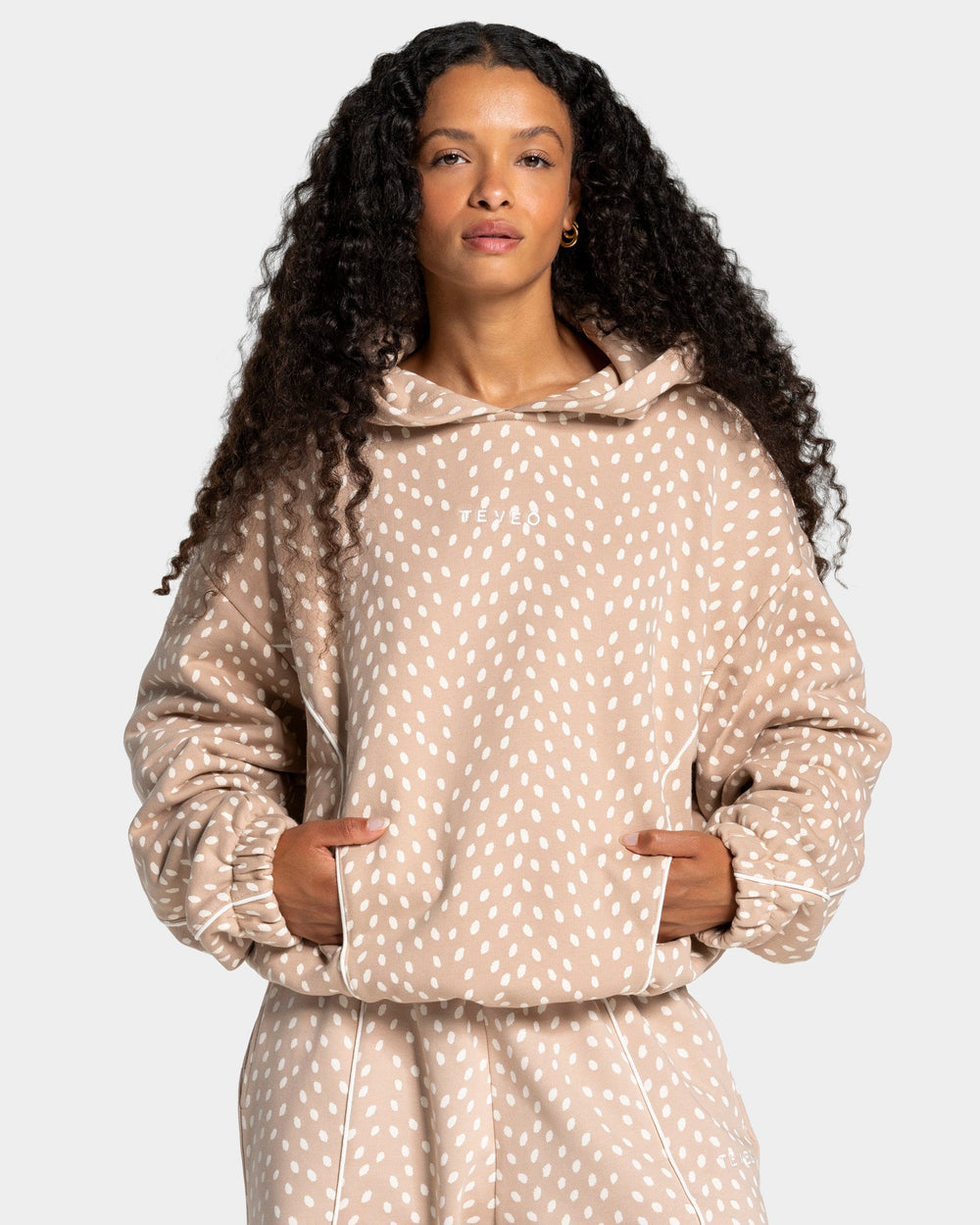 Contrastline Hooded Sweater "Bambidots Chestnut"