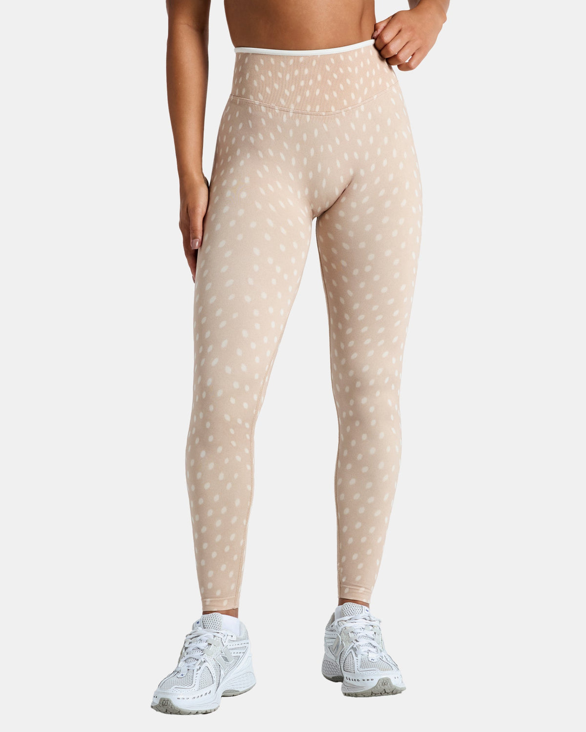 Contrastline Sculpt Scrunch Leggings "Bambidots Chestnut"