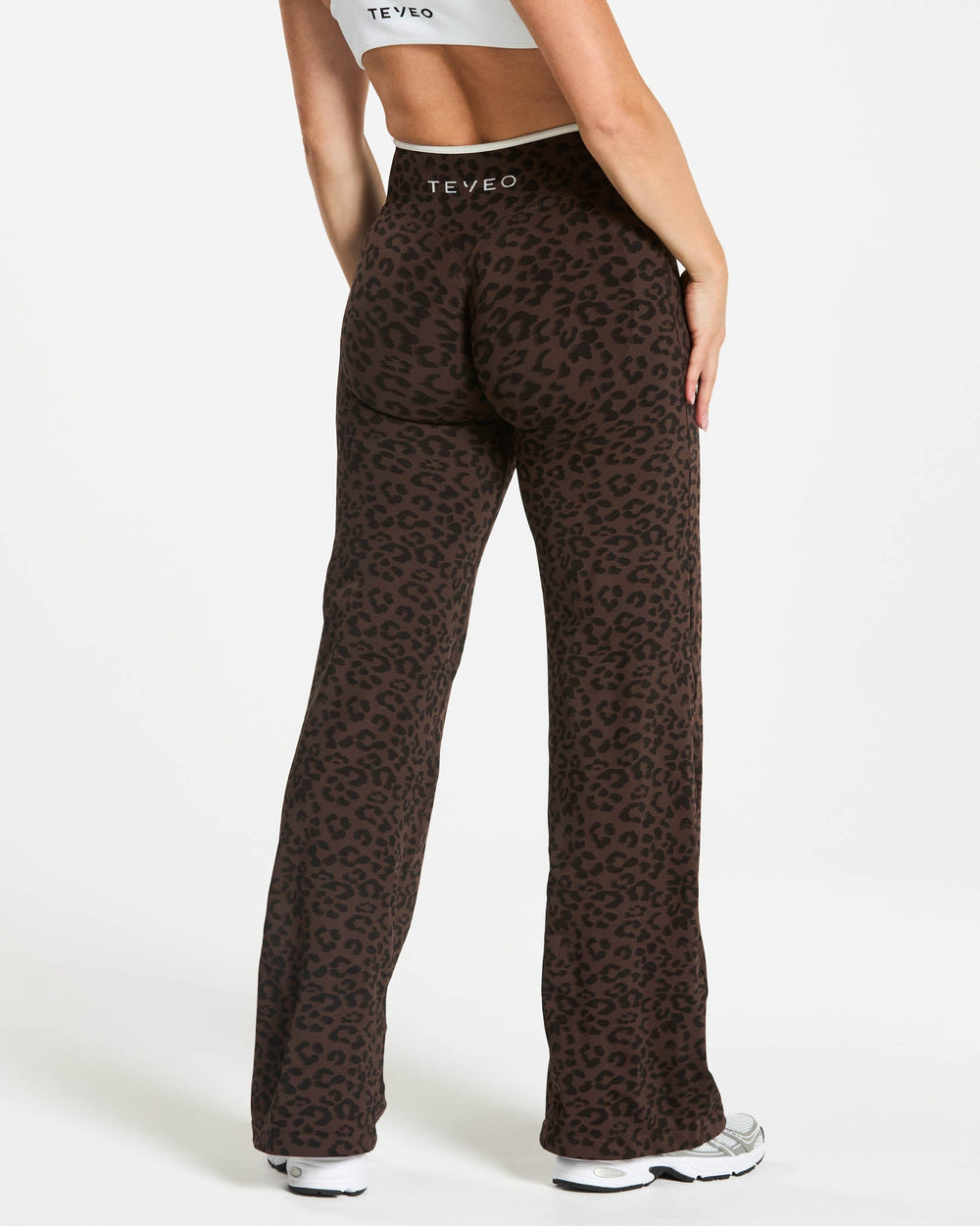 Pantalon Straight Leg Sculpt Scrunch Contrastline coupe longue « Léopard Espresso »
