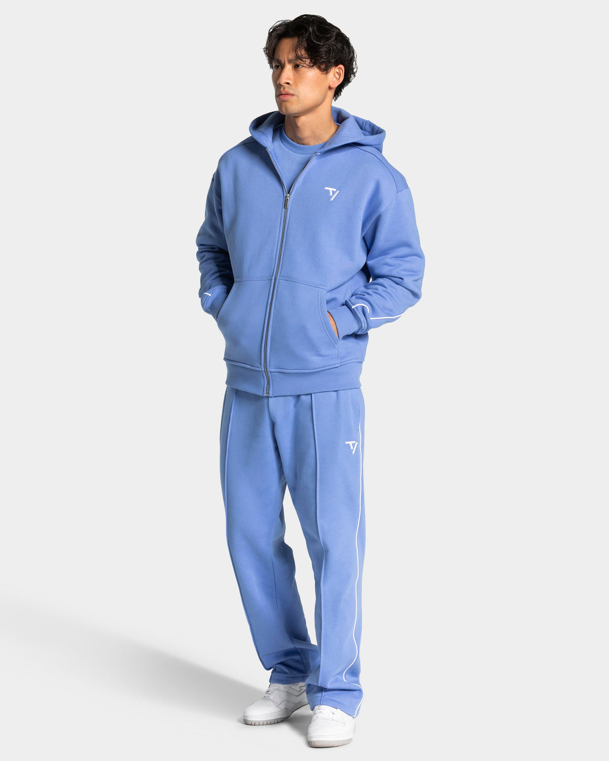 Pantalon de jogging Straight Leg Contrastline « Azure »