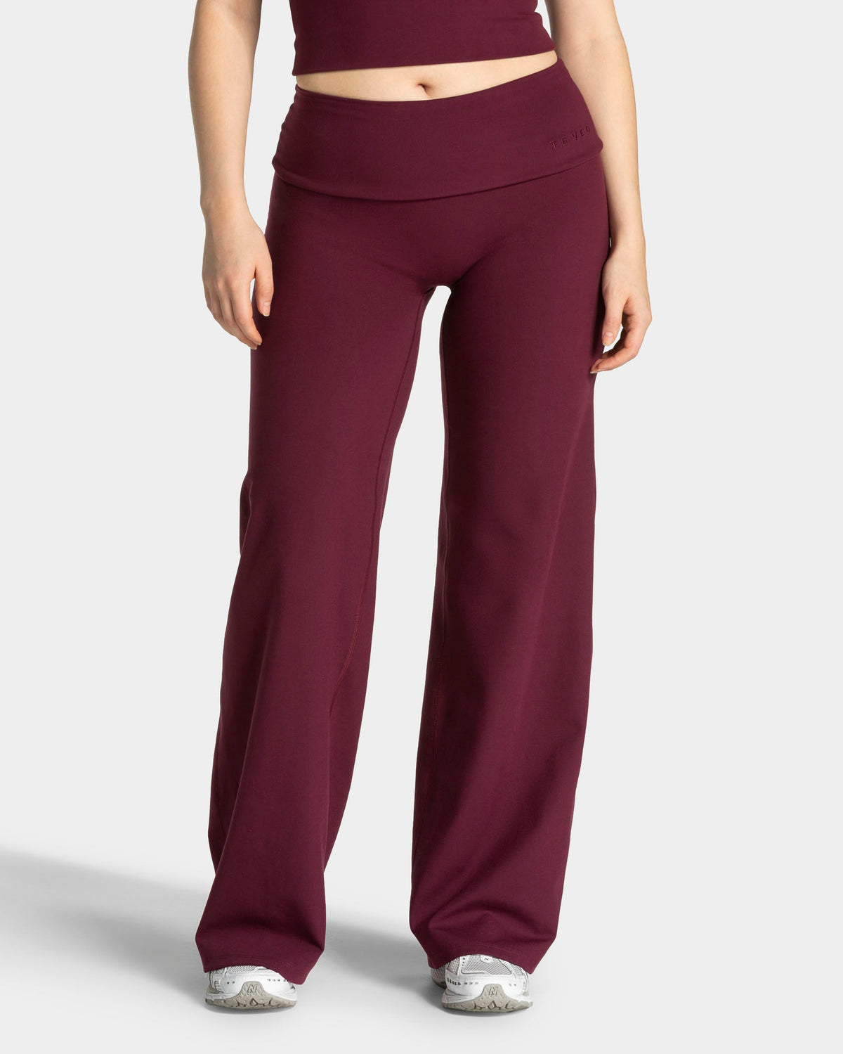 Pantalon à jambe droite Mellow Fold Over Regular « prune »