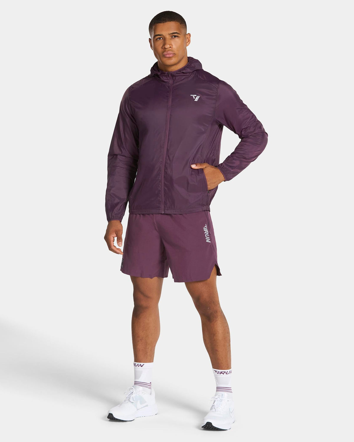Veste de sport zippée et légère RUN « Dusty Purple »