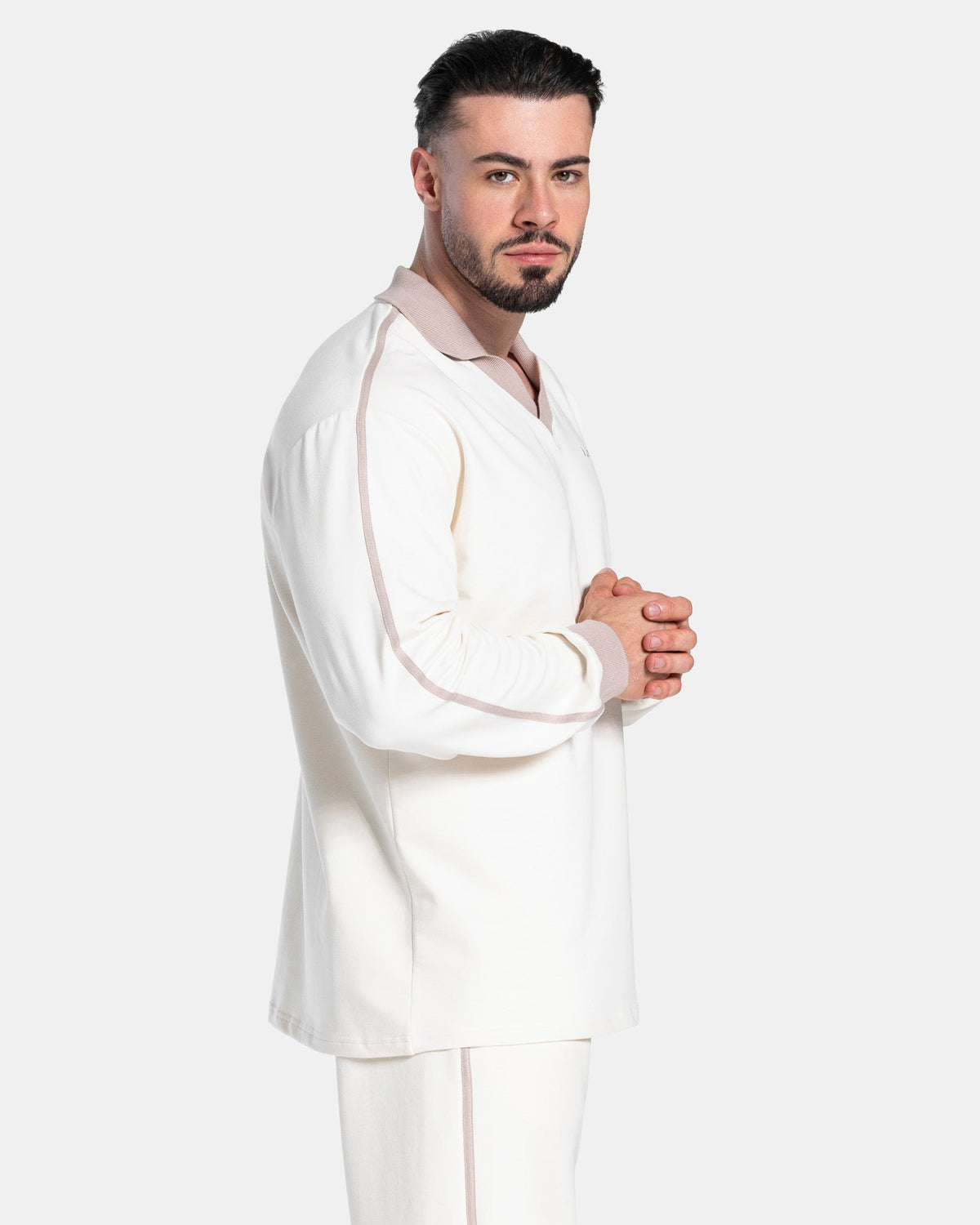 Polo à manches longues Soft « blanc cassé »