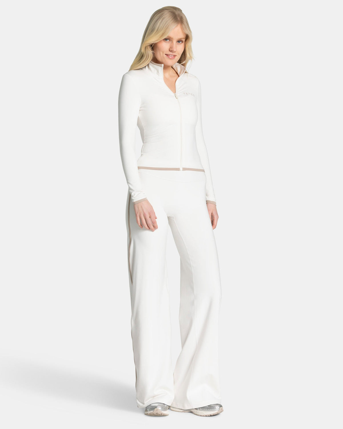 Veste de sport zippée sculptante Soft « Blanc cassé »