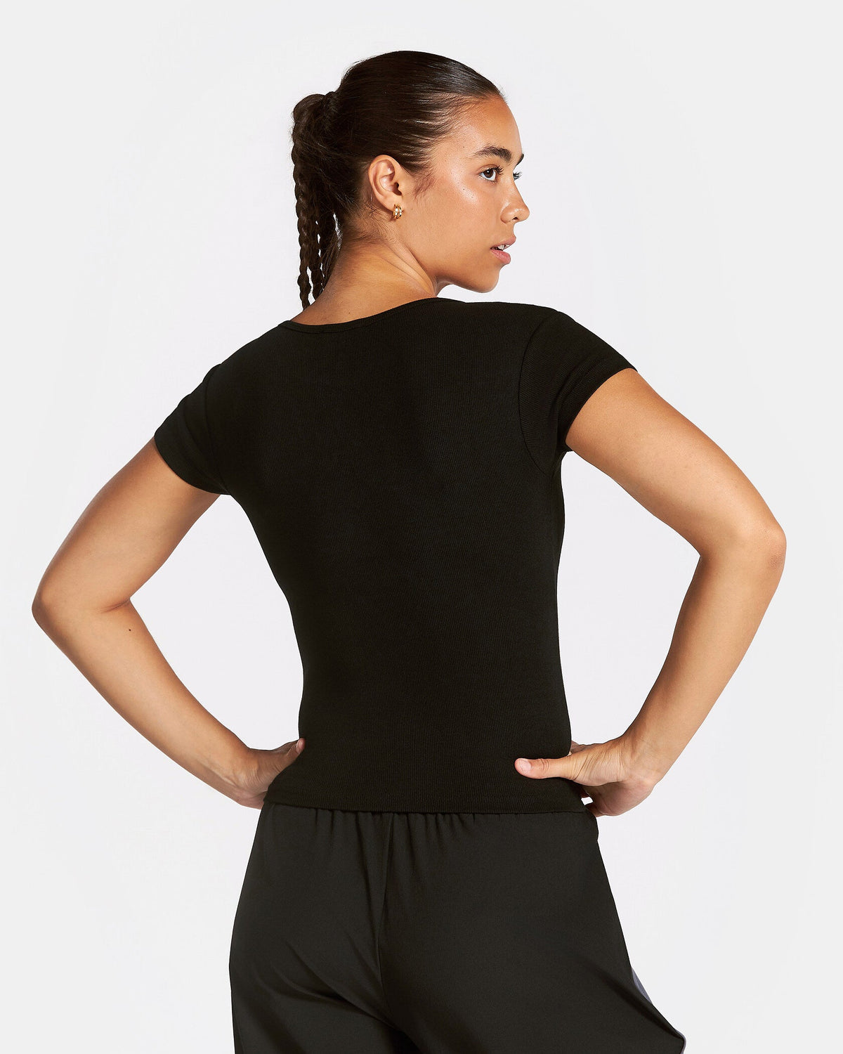 T-shirt côtelé Track « noir »