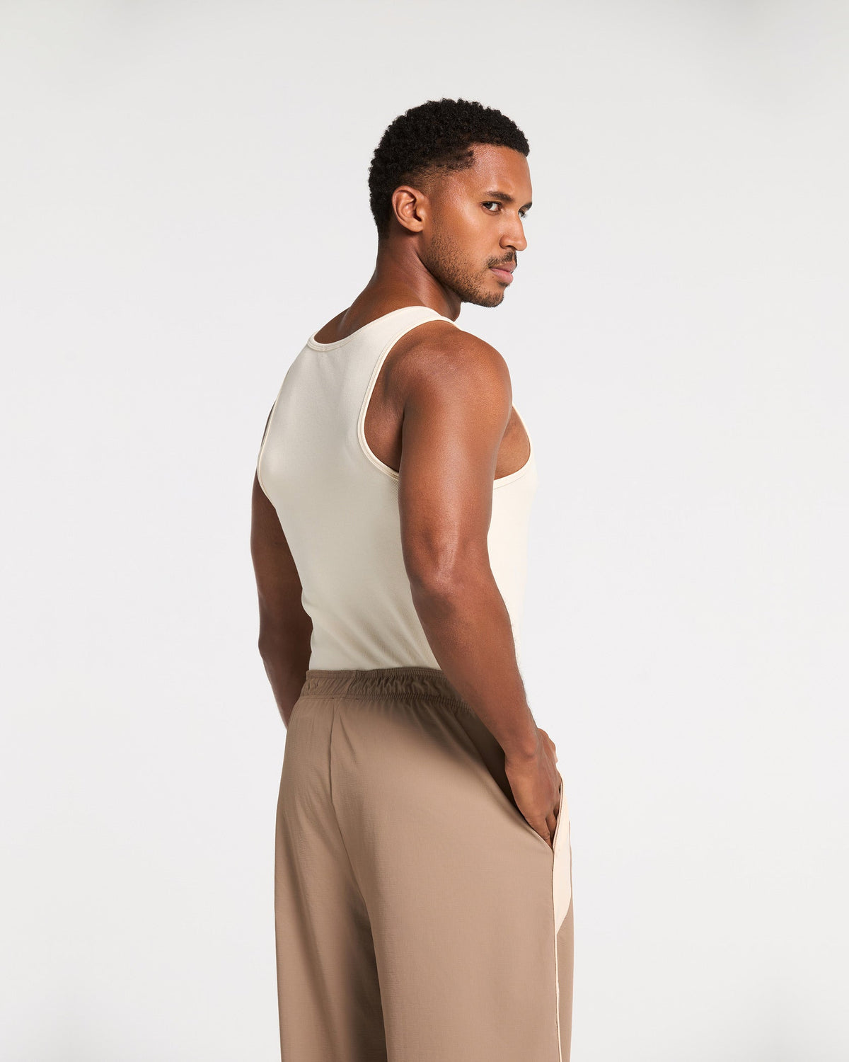 Débardeur côtelé Workout « Off White »